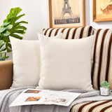 WANZELONYO Throw Pillow Covers 18 x 18 Blank Decor Linen Couch Pillow Case Cover for Sublimation HTV Vinyl Craft Set of 4 Beige WANZELONYO