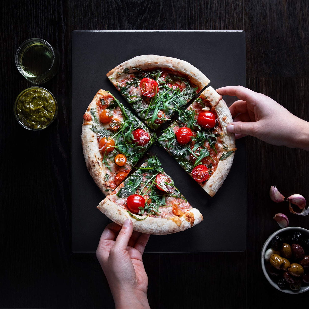 Navaris XL Pizza Stone for Baking - Glazed Square Cordierite Stone Plate for BBQ Grill Oven, Bake Serve Bread - Incl. Recipe Book - 15" x 11.8" x 0.6" Navaris