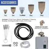 Master Airbrush Powerful Cordless Airbrushing System Kit - 20 to 36 PSI, Portable Rechargeable Air Compressor Professional Artist Set, How to Guide - Acrylic Paint, Makeup, Cake, Hobbies Crafts, Model Master Airbrush