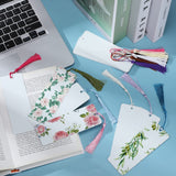 Fumete 30 Pieces Sublimation Blank Bookmark Heat Transfer Metal Aluminum DIY Bookmark with Hole and Colorful Tassels for Crafts, Birthday Wedding, Sublimation Blank Keychains, Single Sided Printing Fumete