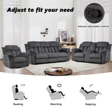 CANMOV Recliner Sofa Set, Oversize Power Lift Recliner Chair, Manual Loveseat and 3-Seat Sofa with Overstuffed Armrest for Living Room,Bedroom Furniture,Office,1+2+3 Seat Grey CANMOV