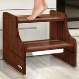 NIFTAKE Kids Step Stool, 250lb Capacity - Safe, Durable, Bamboo Step Stool Kids, Wooden Step Stool for Toddlers, Toddler Step Stool for Bathroom sink, Kids Stool, Toddler Stool-with Auto Light (Brown) NIFTAKE