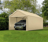Outdoor Carport 10x20ft Heavy Duty Canopy Storage Shed,Portable Garage Party Tent,Portable Garage with Removable Sidewalls (Beige) Generic