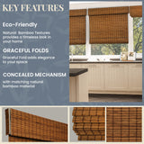 CHICOLOGY Bamboo Roman Shades - Smart Choice Eco-Friendly Light Filtering Blinds for Windows, Premium Quality, Ideal for Home, Frost, 33" W X 64" H CHICOLOGY