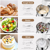 Stand Mixer, Zuccie 4.8QT Kitchen Electric Stand Mixer, 380W Motor Power Food Mixer, 8+P-Speed Dough Mixer with Dough Hook, Wire Whip & Beater, White Zuccie