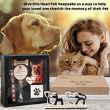 vinatimes 8.6'' Pet Memorial Gift Shadow Box Black Collar Holder Picture Frame Pet Paw Ink Kit Dog Wooden Sculpture Bottle Rainbow Pet Hair Keepsake Gift Loss of Dog Cat Tabletop Wall Hanging PSD-4B vinatimes