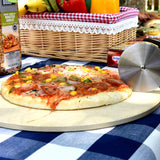 GGC 16 inch Pizza Stone for Ovens, Grill and BBQ to Cook Perfect Crispy Crust Pizza, Bread and Cookies at Home and Outdoor, Smooth Round Shape Pizza Stone Distributes Heat Evenly GGC