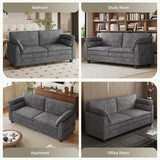 ONBRILL 77" Modern Loveseat Sofas for Living Room,Comfy Cloud Couch with Deep Seats,Solid Wood Frame,Corduroy Fabric Couches for Living Room,Bedroom and Small Spaces ONBRILL