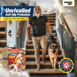 Clear Stair Treads Non-Slip 30"x6" - 15-Pack Indoor Stair Grips Non Slip for Wooden Steps - Anti Slip Adhesive Strips for Dogs & Elderly - Staircase Step Treads - Transparent Treads for Wood Stairs THUNDER GRIP