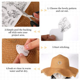 Lyrow 122 Pcs Water Soluble Stabilizer for Flower Pattern Stick and Stitch Embroidery Paper Wash Away Embroidery Stabilizers Tear Away Patterns for Hand Sewing Lover Lyrow
