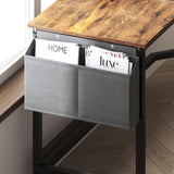 DlandHome Reversible L-Shaped Desk Large Corner Desk Folding Table Computer Desk Home Office Table Computer Workstation, Retro DlandHome