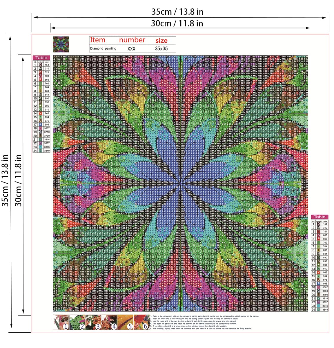 Peeua 5D Mandala Diamond Painting Kits for Adults, DIY Diamond Art Full Drill Cross Stitch Embroidery Crafts for Home Decor (14 x 14 in) (Green) (PTM) Peeua