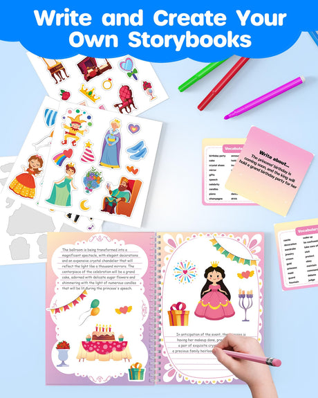 D-FantiX My Storybook Art Kit & Dot Art Sticker Activity Book with Ink Pad D-FantiX