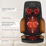 Shiatsu Neck and Back Massager with Heat, 4D Kneading Back Massager for Pain Relief Deep Tissue, Comfortable Back Massage for Chair, Massager for Home Office, Gifts for Women Men Parents Christmas belhope