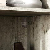 WOODTIME 78.7" H Display Storage Cabinet with Glass Doors, 9 Drawers & 3-Tier Shelves, Wooden Curio Cabinet Bookcase Bookshelf for Home Office Living Room Store, Grey WOODTIME