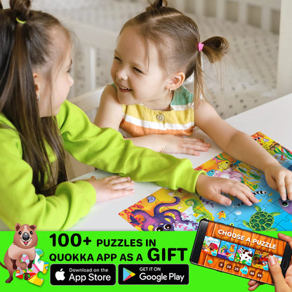 QUOKKA Puzzles for Kids Ages 4-6 - Set of 4x60 Jigsaw Puzzles for Toddlers 3-5 - Animals Toys for Children 6-8 yo - Gift Educational Game for Boys & Girls