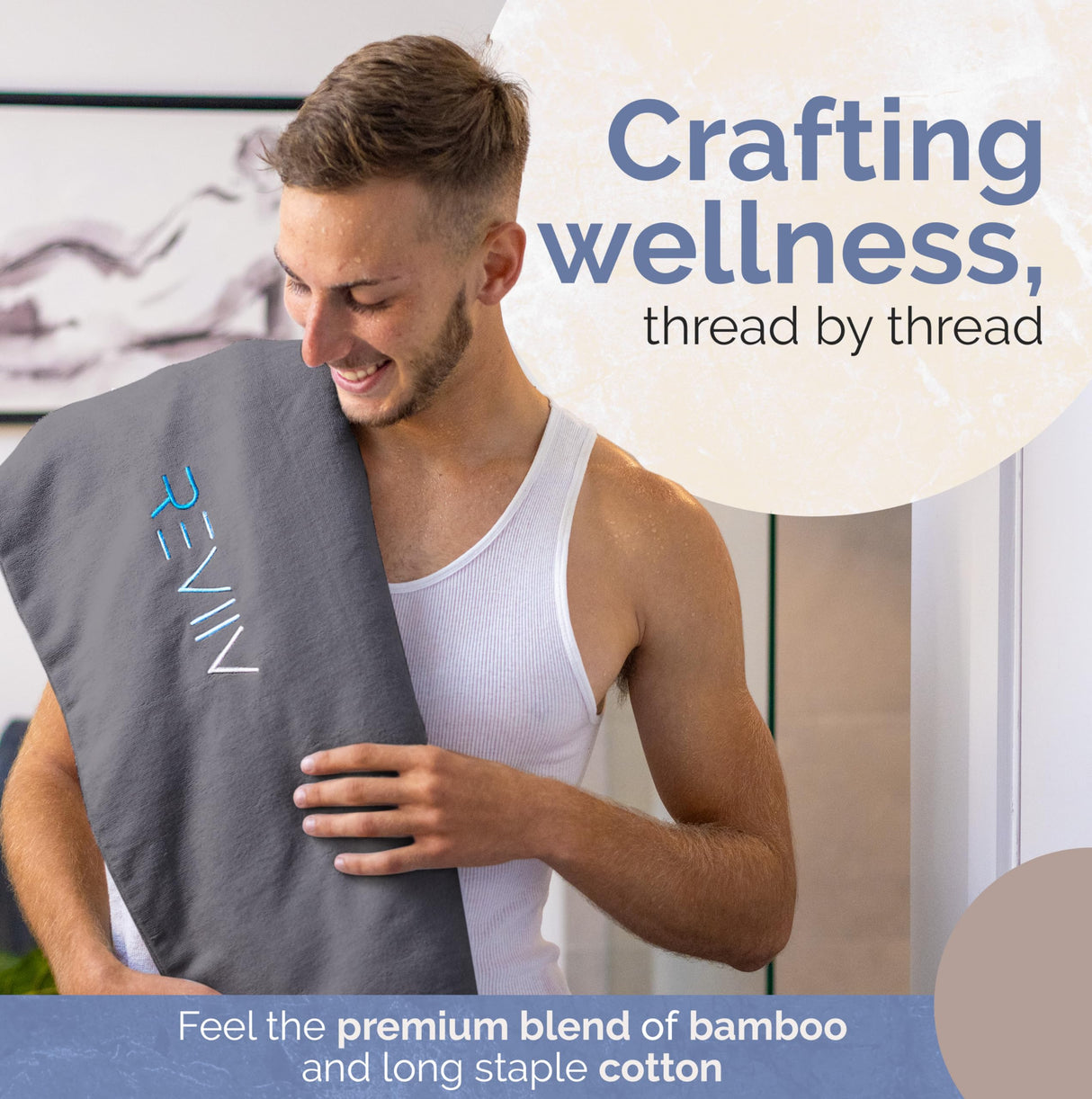 Sauna Blanket Insert Towel Kit - 3 Pcs Luxuriously Soft & Absorbent Sauna Towel Sack with Microfiber Head Towel & Headband - Sauna Accessories for Infrared Sauna Blanket Simplified Cleanup - 70" x 30" REVIIV