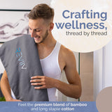 Sauna Blanket Insert Towel Kit - 3 Pcs Luxuriously Soft & Absorbent Sauna Towel Sack with Microfiber Head Towel & Headband - Sauna Accessories for Infrared Sauna Blanket Simplified Cleanup - 70" x 30" REVIIV