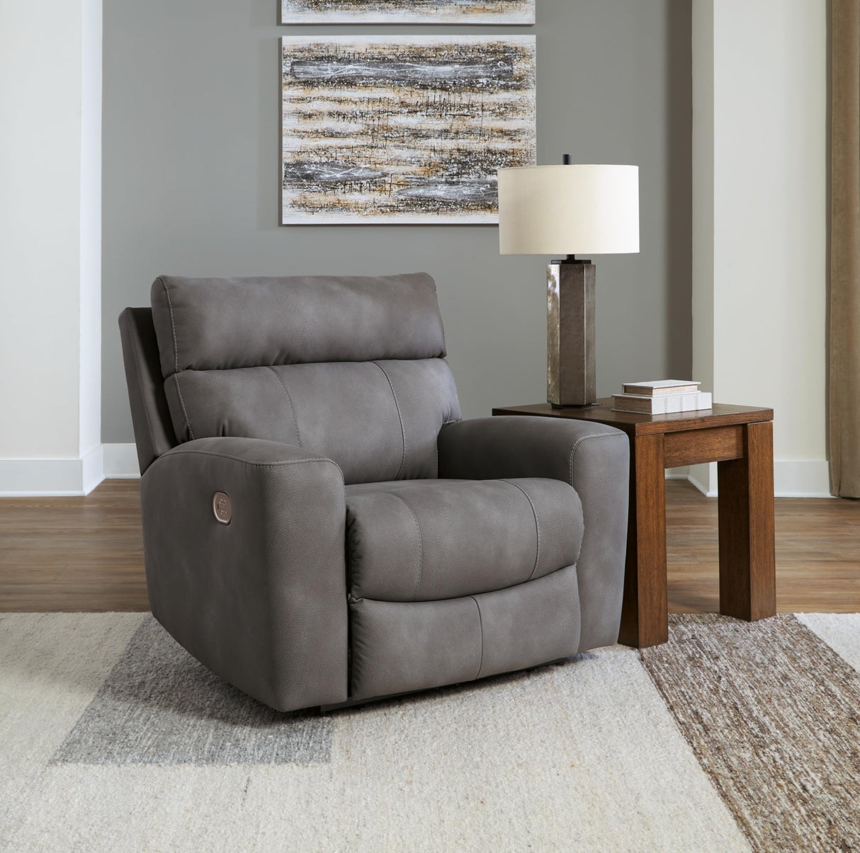 Signature Design by Ashley Next-Gen DuraPella Contemporary Faux Leather Wall Hugger Power Recliner with Adjustable Headrest and USB Ports, Dark Brown Signature Design by Ashley