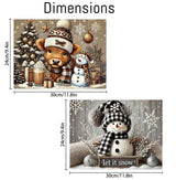 2 Pack Christmas Paint by Numbers Kit for Adults Beginner with Framed,Snowman Easy Adult Paint by Number Kits on Canvas DIY Painting for Beginners Art by Numbers for Home Wall Decor 10x12 Inch NEGEKFKX
