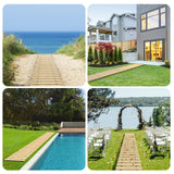 APRILSOUL 12FT Wooden Garden Pathway, Outdoor Roll Out Walkway Path for Patio,Lawn,Backyard,Beach,Wedding APRILSOUL