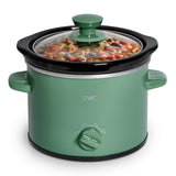 COOK WITH COLOR 2QT Mini Electric Round Slow Cooker - Adjustable Settings, Removable Stoneware Pot, Tempered Glass Lid, Dishwasher Safe, Cool-Touch Side Handles, Dark Sage COOK WITH COLOR