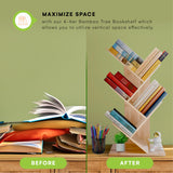 Prosumers Choice 4-Tier Bamboo Book Tree Bookshelf - Vertical Storage Rack for Books, Plants, and Decor Prosumer's Choice