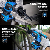 NOVORIK 20V Cordless Reciprocating Saw, 3000 SPM, 22mm Stroke, 2 x 4.0Ah Battery, 8 Saw Blades for Wood, Metal, PVC Cutting novorik
