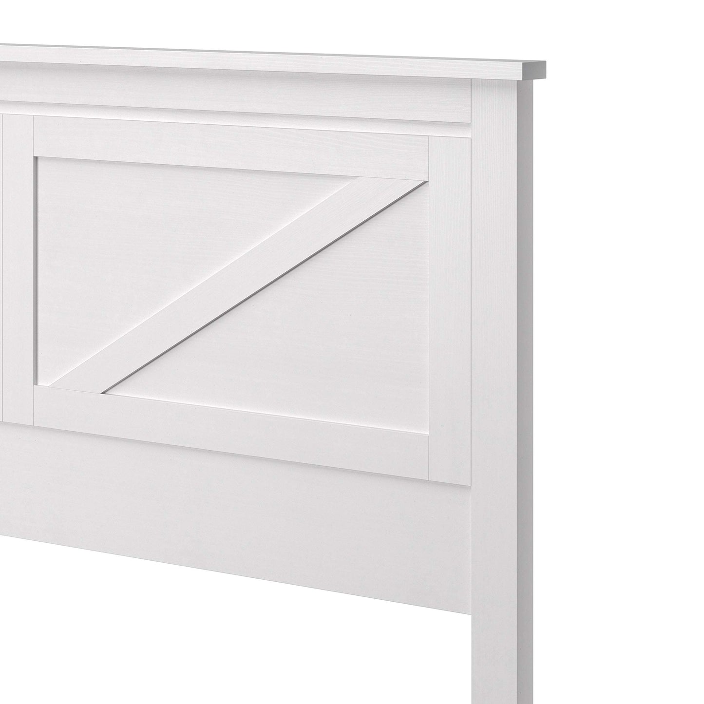 Farmhouse Style Gloss White Wood Panel Headboard - Queen Size by Glenwillow Home - WoodArtSupply