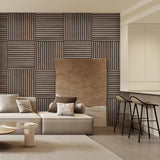ARMURO Wood Slat Wall Panel - 4 PCS Walnut Wood Panels for Wall, Natural Wood Veneer Acoustic Slat Wood Wall Panels - Wood Slats for Wall Soundproof Wood Panels 23.6" W x 23.6" L ARMURO