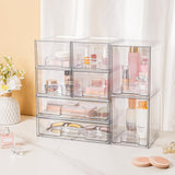 Vtopmart Stackable Storage Drawers Set of 3,Clear Plastic Organizer Bins for Makeup, Cosmetics, Beauty Supplies,Ideal for Vanity, Bathroom,Cabinet,Pantry Organization Vtopmart