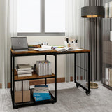 Natwind Large Printer Stand with Storage Shelves,Extendable Home Craft Table,Home Office Organization Desk, Versatile Table for Home Office, Kitchen, Study Room, Living Room (Retro) Natwind