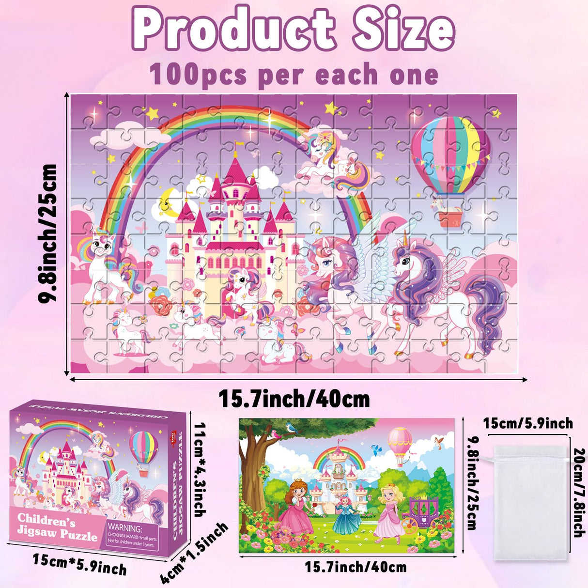 4 Packs 100Pcs Transportation Puzzles for Kids Ages 4-6 Construction Vehicle Jigsaw Puzzles Xmas Party Supplies Traffic Car Toddlers Puzzle Brain Teaser Game Gift for Boys Girls ZOIIWA