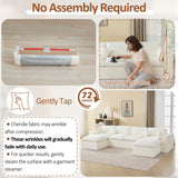 155''Cloud Boneless Sectional Couch, Modular Sectional Sofa Deep Seat with 2 Ottomans, Oversized Upholstered Convertible Comfy 6 Seater Chenille Sofa U Shape Couches for Living Room, Beige WUTUTUEE