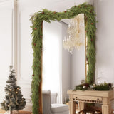 WBHome Real Touch Cypress Cedar & Pine Cone Evergreen Garland for Christmas Holiday Seasonal Outdoor/Indoor Home Decor, 6FT Long WBHome