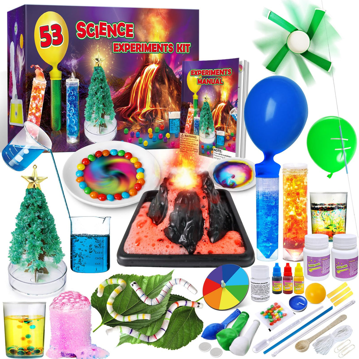 UNGLINGA 53 Experiments Science Kits for Kids Boys Girls, Gift Ideas for Birthday Christmas, Chemistry Physics Set, STEM Activities Learning Educational Scientist Toys UNGLINGA