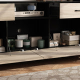 WOODTIME 3-Piece Large TV Stand with Lights and Bookshelves for TVs up to 70", Wall Unit Entertainment Center Media Console for Living Room & Home Theater WOODTIME