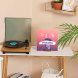 Now Playing Vinyl Record Stand | Vinyl Record Holder Display | Wood Records Storage Stands for Albums | Now Spinning Vinyl Accessories Rack Heather & Willow
