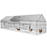 130"x40"x40" Metal Chicken Coop Playpen with Waterproof Cover, Rabbit Duck Large Cage Outdoor Backyard Farm PawGiant