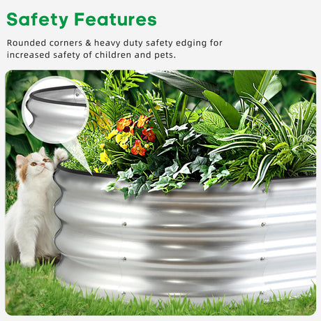 JERIA Raised Garden Bed,Galvanized Raised 2 Pcs 4×2×1ft Planter Boxes Outdoor with Easy Assembly, Large Garden Bed for Vegetables, Fruits, Flower JERIA