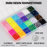30000Pcs Resin Jelly Rhinestones for Crafting Bedazzling, Multicolor 3mm Flatback Gems for Crafts Clothing Clothes Tumblers Shoes Nails, Flat Back Mixed Color Bulk Bedazzler Kit Jewels with b7000 Glue Worthofbest