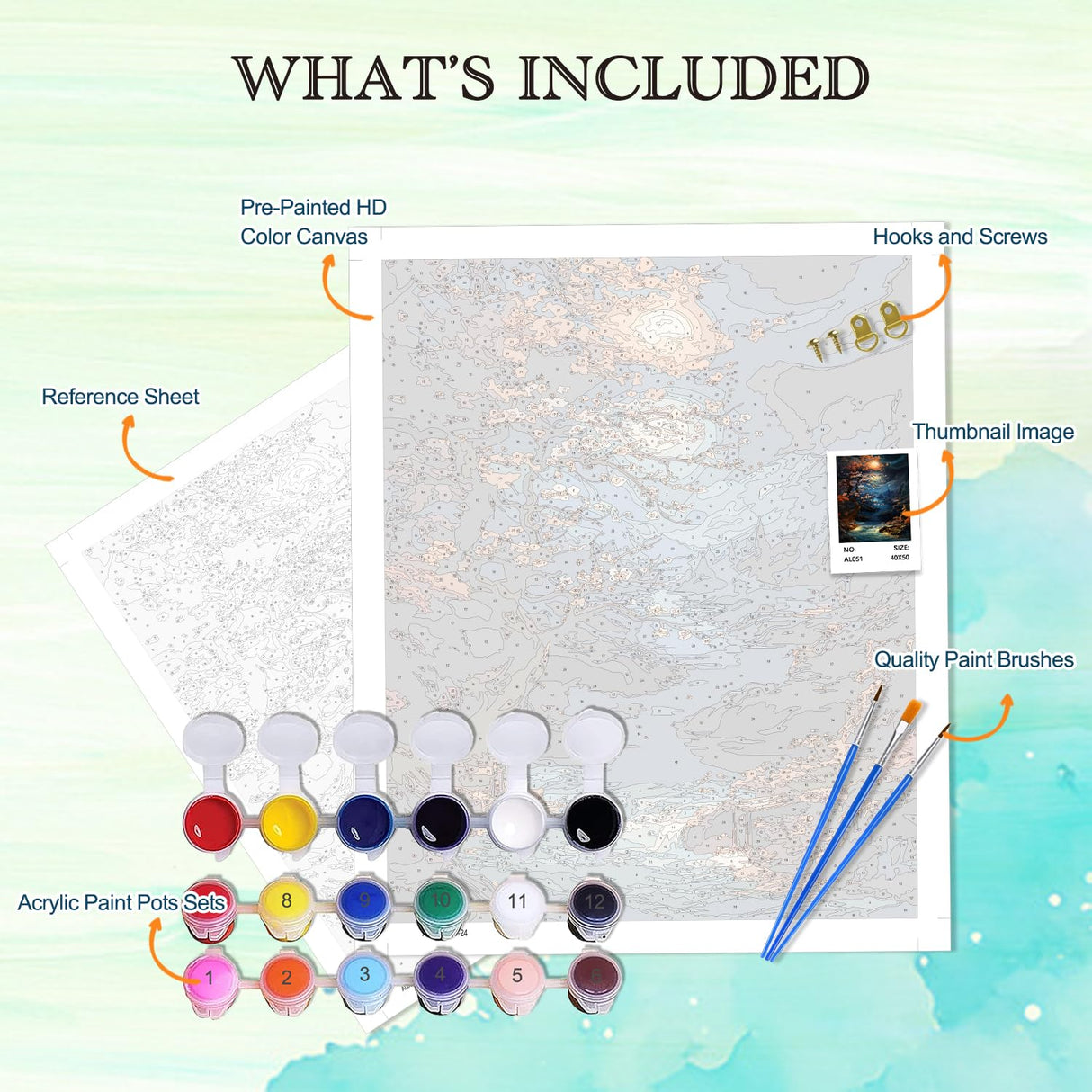 Plum Blossoms Paint by Number Adults,Moon Paint by Number Adult,DIY Acrylic Painting by Numbers On Canvas,Perfect for Home Decor Gifts 16X20inch PHANTASYART