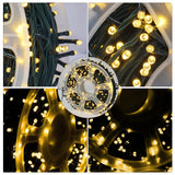 FUNPENY 164FT 500 LED Christmas Indoor Outdoor Decorative String Lights, 8 Modes Waterproof Green Wire LED Fairy Light for Christmas Party Wedding Garden Home Decoration (Warm White) FUNPENY