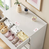 Jocoevol Modern White 5 Drawer Dresser for Bedroom, 15" D x 23.7" W x 40.4" H in Simply Chest of Drawers, Wood Storage Dresser with Deep Drawers for Living Room Hallway Entryway, White Jocoevol