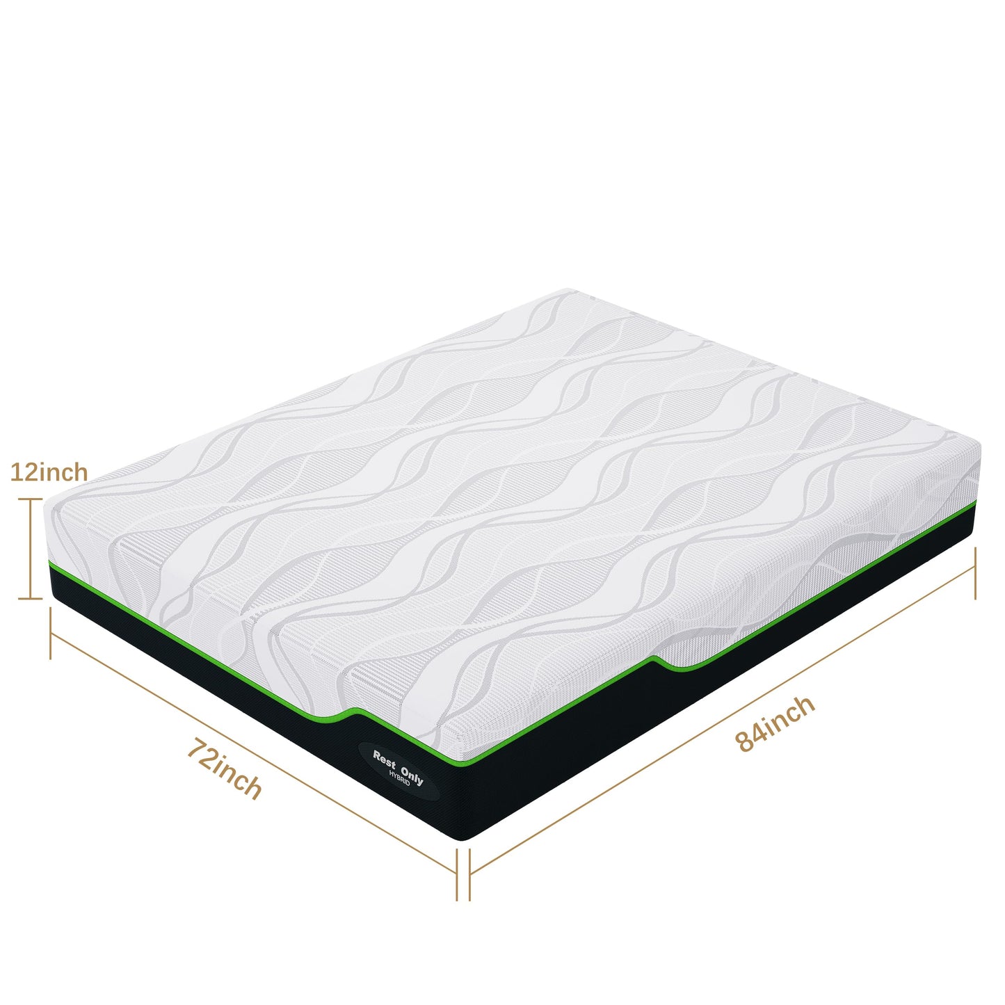 Rest Only California King Mattress for Pressure Relief, 12 Inches Cooling Gel Memory Foam Hybrid Mattress, Cal King Mattress with Individual Pocket Spring for Motion Isolation, Medium Firm