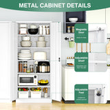 Letaya Metal Garage Storage Cabinets with Lock Door and Adjustable Shelves, Steel Tool Cabinets for Home,Office,Warehouse Organisieren (White, 72" H) Letaya