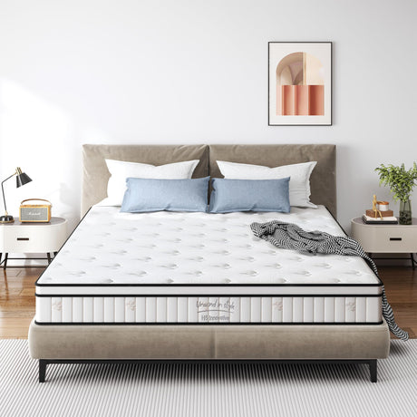 SogesSleep Twin Mattress, 12 Inch Hybrid Mattress in a Box, Individual Pocket Spring Bed Mattress, Medium Firm Mattress for Pressure Relief, Strong Edge Support, CertiPUR-US & Fiberglass Free SogesSleep