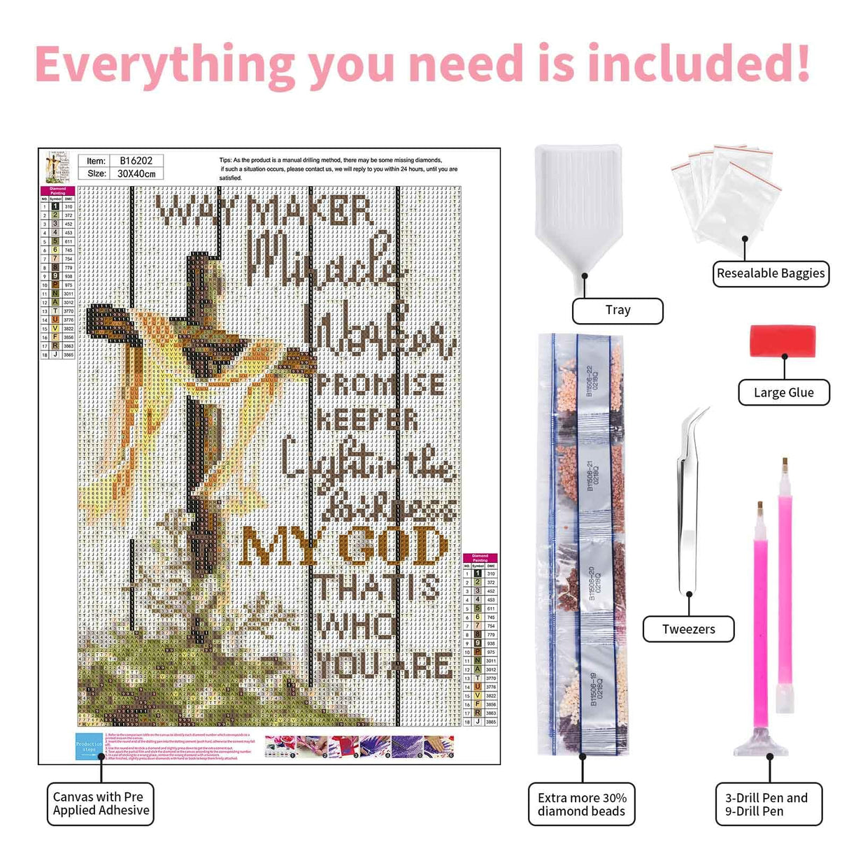 GEEHEIY Religious Diamond Art Kits for Adults, 5D Christian Cross Diamond Painting Kits for Beginner, DIY Jesus Cross Gem Art Dots for Adults, Perfect for Home Wall Decor 12x16 Inch GEEHEIY