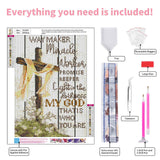 GEEHEIY Religious Diamond Art Kits for Adults, 5D Christian Cross Diamond Painting Kits for Beginner, DIY Jesus Cross Gem Art Dots for Adults, Perfect for Home Wall Decor 12x16 Inch GEEHEIY