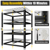 PrimeZone Heavy Duty Storage Shelves - 40" W X 20" D X 60" H Adjustable Garage Wire Shelving Unit, 4 Tier Industrial Metal Shelf Standing Utility Rack for Warehouse, Pantry, Basement, Black PrimeZone